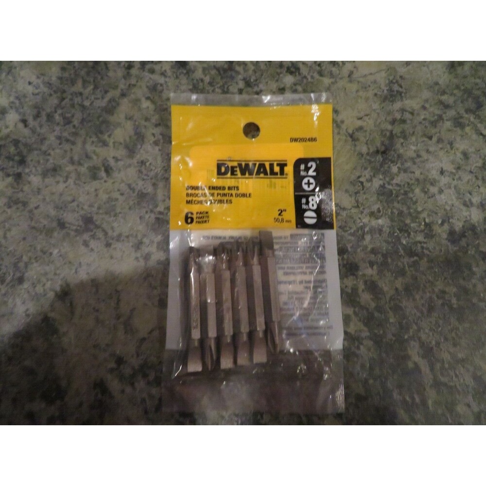 NEW Dewalt #2 Phillips / #8 Slotted Double Ended Power Bits 6 Pack